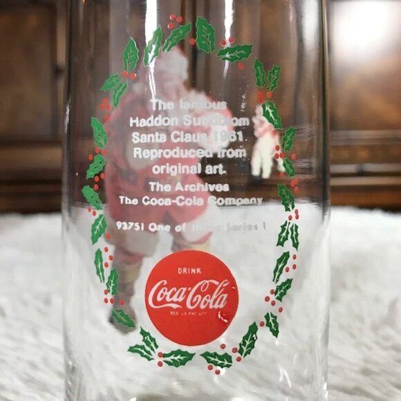 NWOT Set of 2 Vintage Coca-Cola 1of 3 & 3 of 3 Series 1 Sundblom Santa Glasses - Picture 6 of 11
